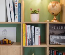 étagère bibliothèque éclairée agencement